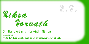 miksa horvath business card
